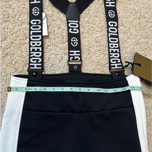 GOLDBERGH WOMEN'S HIGH END SALOPETTE SKI PANTS SKI BIBS BLACK NWT 10 RETRO - Picture 4 of 8